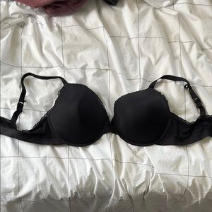 Aerie Black with Lace Trim Push Up Bra